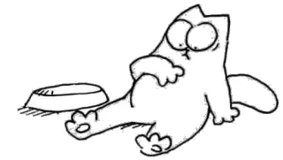 😟 Simon's Cat chat, dessin animé, nourriture, drôle, Simon's Cat whatsapp sticker