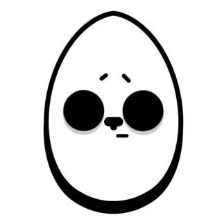 🥚 鸡蛋, 可爱, 极简, 卡通, 角色, 表情符号 telegram sticker