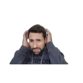 😁 BURTON homem, pensando, preocupado, confusão, burton, moletom, moletom com capuz, retrato whatsapp sticker