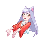 ❓ 애니메이션, 만화, 고양이귀, 여우귀, 판타지, 귀여운 telegram sticker
