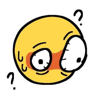 🤨 Emoji, Frage, Verwirrt, Gesichtsausdruck, Gelb, Cartoon telegram sticker