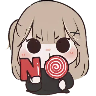 🐼 N Anime, Gadis, Lolipop, Lucu, Kawaii, Chibi telegram sticker
