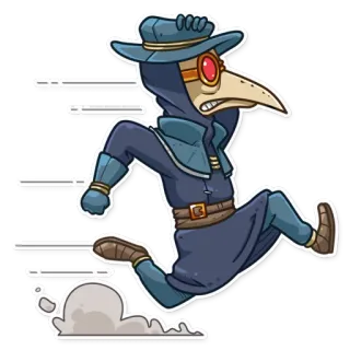 🏃 dokter wabah, medis, masker, berlari, penyakit, kartun telegram sticker