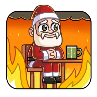 🙂 Santa Claus Babbo Natale, Natale, vacanze, caffè, fuoco, cartoni animati whatsapp sticker