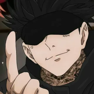 🥀 Animé, Dessin animé, Doigt d'honneur, Offensant, Personnage, Tatouage, Geste telegram sticker