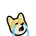 😭 cane, piangere, triste, emoji, meme, shiba inu telegram sticker