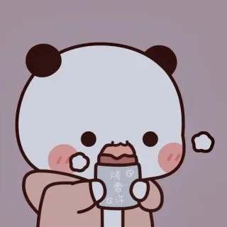 🌟 烤番许 Panda, Lindo, Kawaii, Dibujos animados, Comiendo, Bebida telegram sticker