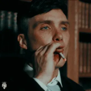🚬 Thomas Shelby Peaky Blinders 吸烟, 香烟, 男人, 肖像, 浴血黑帮, 汤米·谢尔比 whatsapp sticker