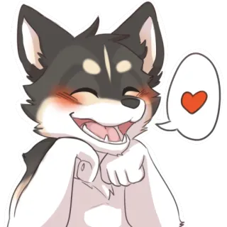 😘 dog, heart, cute, love, cartoon, animal, happy telegram sticker