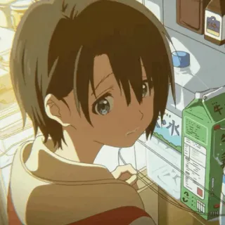 🥡 犀乳 Anime, Mädchen, traurig, japanisch, Milch telegram sticker