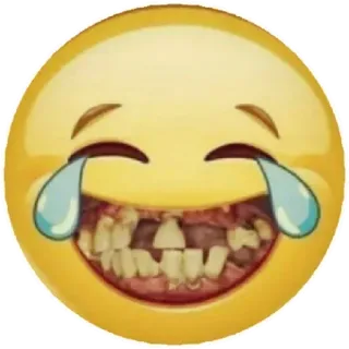 😂 Emoji, Zähne, Ekelig, Lustig, Lächeln, Weinen, Ausdruck telegram sticker