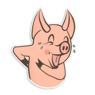 😂 pig, animal, cartoon, sticker, cute, farm animal telegram sticker