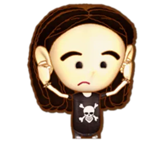 🙉 cartoon, character, skull, emo, goth, rock telegram sticker