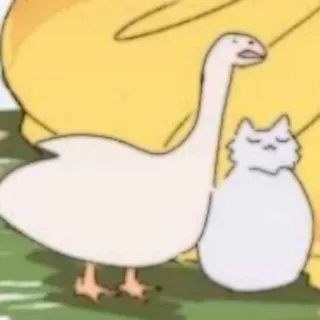 🦢 oie, chat, animal, dessin animé, mignon, autocollant whatsapp sticker