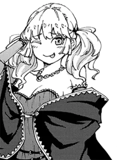 😜 anime, manga, cartoon, girl, cute, wink, fangs, character telegram sticker