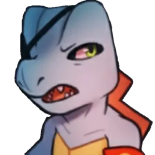 🙄 reptile, pirate, cartoon, sticker, character, fantasy telegram sticker