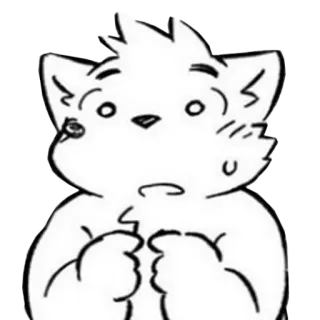 😥 Katze, überrascht, süß, Tier, Cartoon, Zeichnung telegram sticker