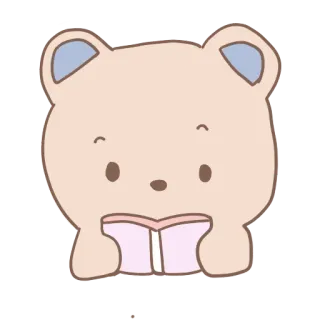 📖 bear, reading, cute, book, animal, cartoon telegram sticker