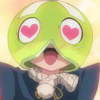 ⛰ Keroro Keroro Gunso (Sgt. Frog) keroro gunso, sgt. frog, anime, manga, character, hearts, cute telegram sticker