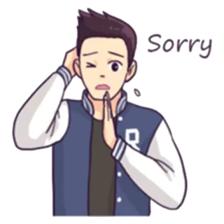 😕 Sorry scusa, mi dispiace, cartone animato, casual, imbarazzato telegram sticker