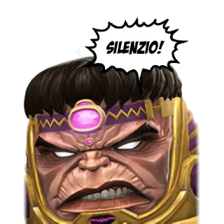 🙊 M.O.D.O.K. SILENZIO! M.O.D.O.K., Marvel, Supervillain, Silence, Italian, Cartoon telegram sticker