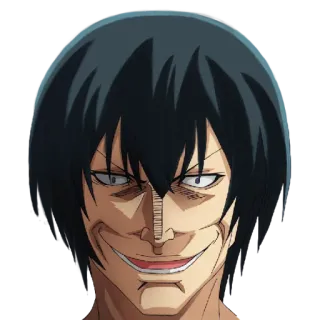 😈 Аниме, Персонаж, Лицо, Улыбка, Ухмылка telegram sticker
