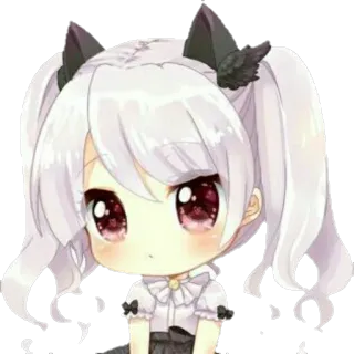 🙁 Chibi, Anime, Lucu, Kartun, Kawaii, Manga, Gadis telegram sticker