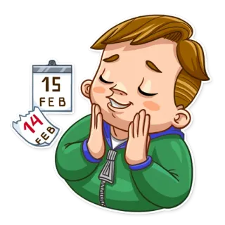 😌 15 FEB 14 FEB dia dos namorados, amor, encontro, calendário, fevereiro telegram sticker