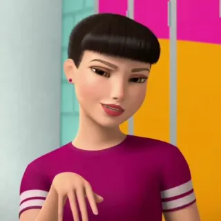 💗 mujer, dibujos animados, personaje, sonrisa telegram sticker