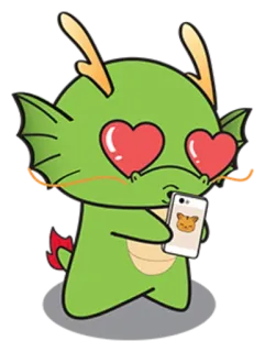 😍 naga, imut, kartun, mata hati, telepon, cinta, kawaii telegram sticker