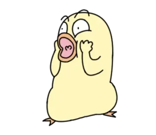 😱 duck, cartoon, animal, shocked, expression, funny, cute telegram sticker