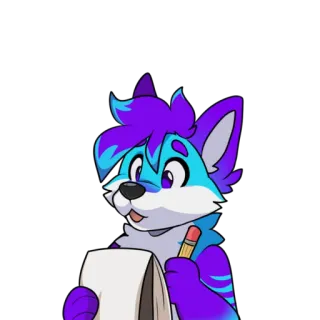 📝 Furry, Animal, Personaje, Dibujo, Lápiz, Escritura, Lindo, Animado telegram sticker