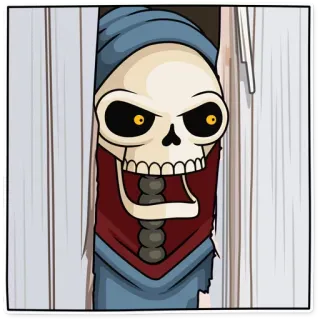 👤 cráneo, esqueleto, halloween, tenebroso, espeluznante, miedo telegram sticker
