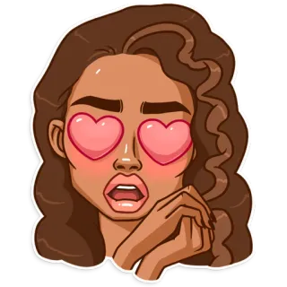 😍 woman, girl, hearts, love, sticker, cartoon, illustration telegram sticker