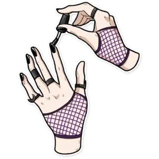 💅 mani, smalto, goth, guanti, unghie, manicure, rete whatsapp sticker