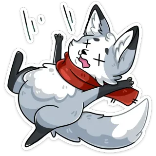 😵 ho lis, naklejka, zwierzę, słodki, kreskówka, szalik telegram sticker