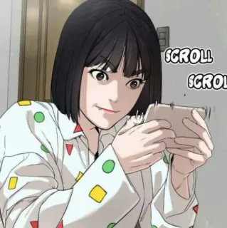 🎉 SCROLL SCROLL ผู้หญิง, ผู้หญิง, เกมมือถือ, ม้วนกระดาษ, อนิเมะ, ตัวละคร, เพศหญิง telegram sticker