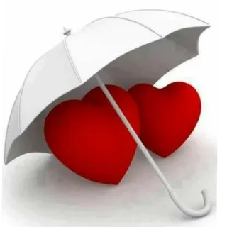 😍 heart, love, umbrella, protection, romantic telegram sticker