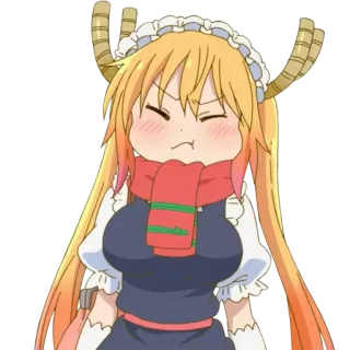 😤 Tohru Miss Kobayashi's Dragon Maid drago, maid, anime, carino, Tohru, kawaii telegram sticker