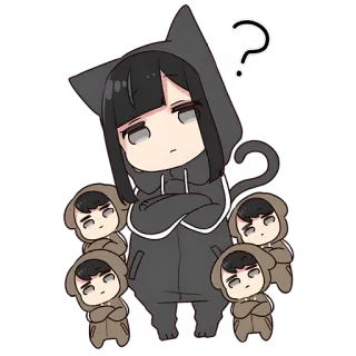 🤔 Anime, Telinga kucing, Tanda tanya, Chibi, Lucu, Stiker telegram sticker