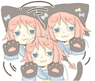 😏 Anime, Gato, Kawaii, Fofo, Desenho animado telegram sticker