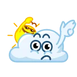 👋 sole, nuvola, meteo, cartone animato, carino, emoji telegram sticker