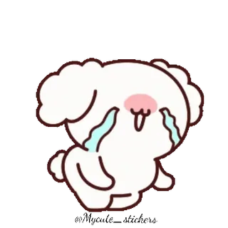 🐶 crying, sad, cute, kawaii, tears, emotional whatsapp sticker