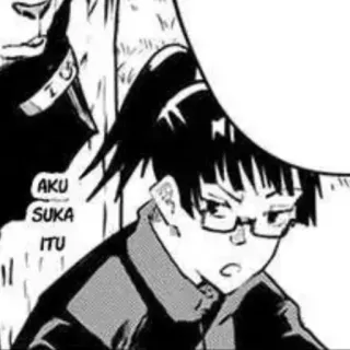 🥢 AKU SUKA ITU Anime, Occhiali, Donna, Manga whatsapp sticker