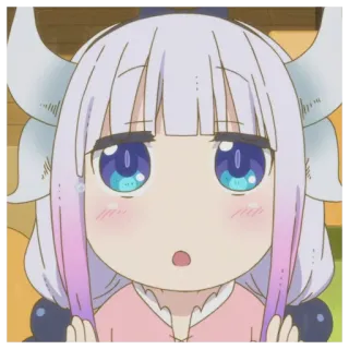 🔪 Kanna Kamui Miss Kobayashi's Dragon Maid animé, dragon, mignon, Kanna, kawaii telegram sticker