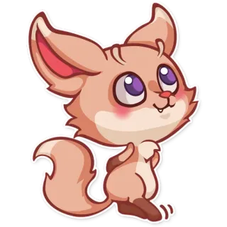 😊 fennec fox, cute, animal, kawaii, sticker telegram sticker