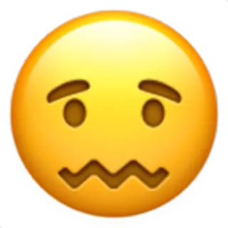 😟 emoji, face, nervous, worried, expression, anxious whatsapp sticker