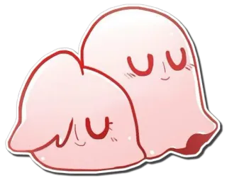 👻 幽灵, 可爱, 卡哇伊, 贴纸, 拥抱, 爱 telegram sticker