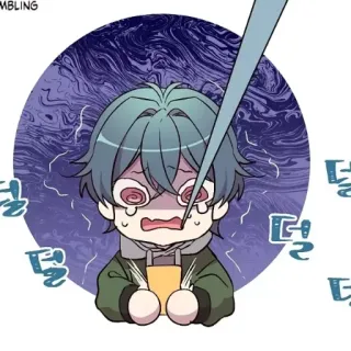 🍭 떨 cartoon, anime, scared, nervous, sweat, manhwa whatsapp sticker