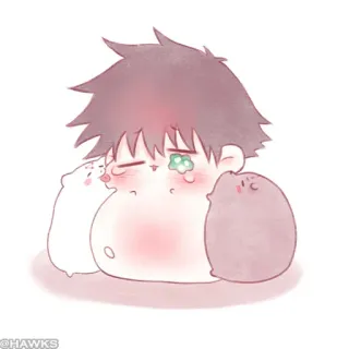 ⚫️ @HAWKS Anime, Imut, Kawaii, Hamster, Ilustrasi telegram sticker